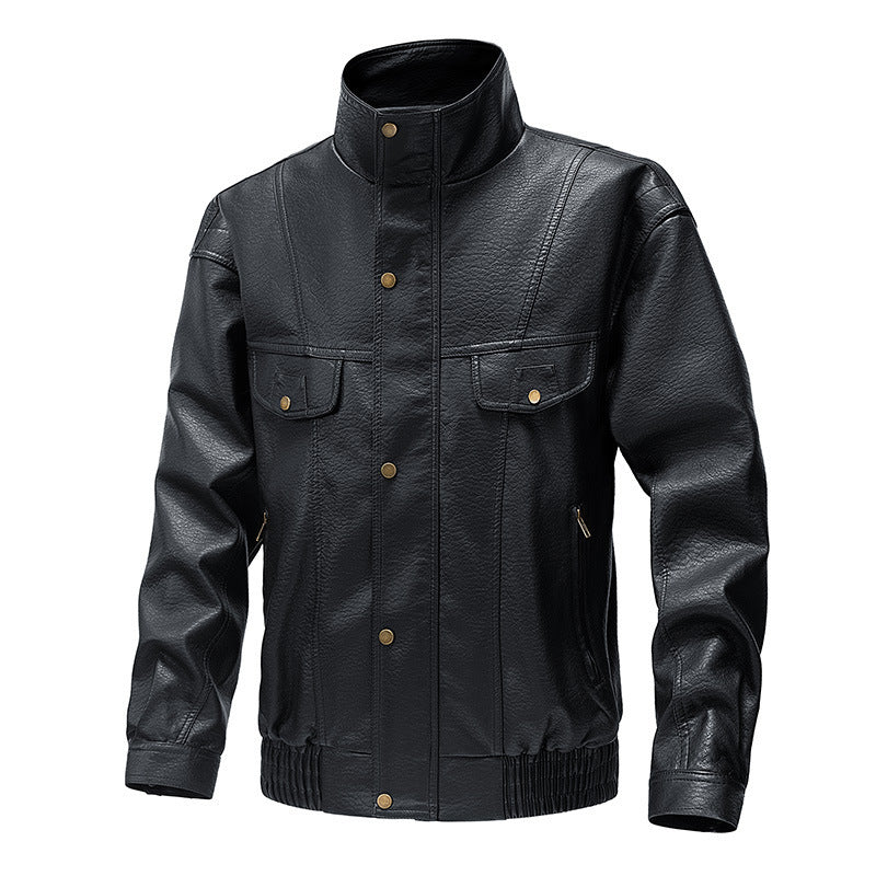 retro PU leather jacket, view 4 - MRSLM