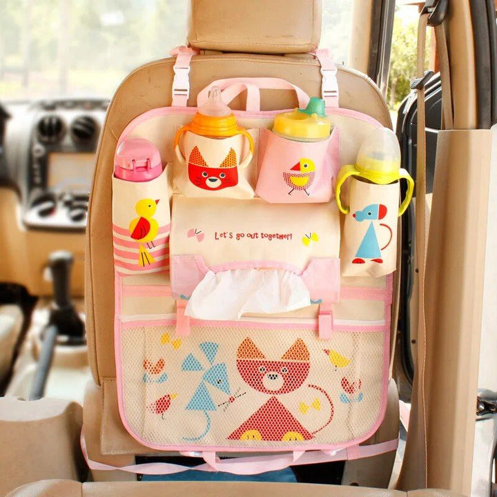 Fun and Functional Kids Cartoon Car Back Seat Organizer