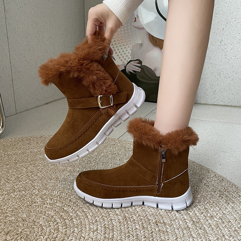 women's plush snow ankle boots, view 10 - MRSLM