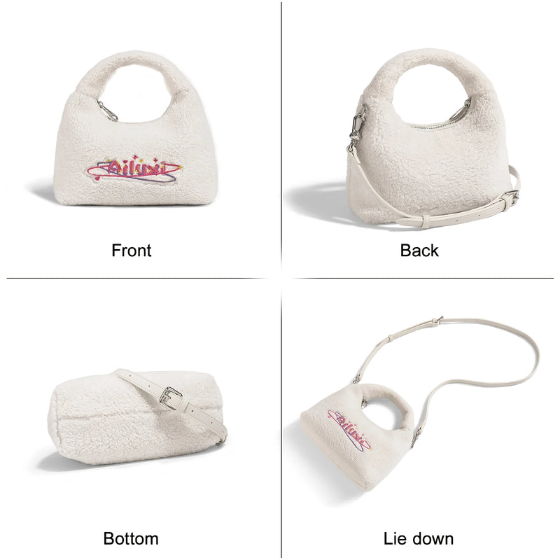 plush dumpling crossbody handbag, view 6 - MRSLM