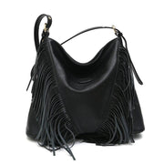 vegan leather tassel shoulder bag, view 2 - MRSLM