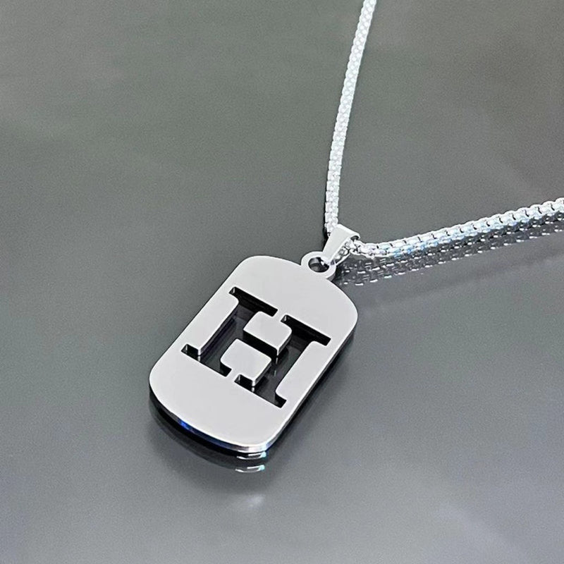 titanium steel letter necklace, view 13 - MRSLM