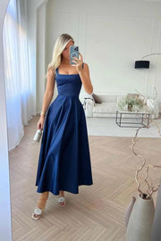 retro square collar swing dress, view 5 - MRSLM