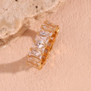 gold plated square zircon ring, view 8 - MRSLM