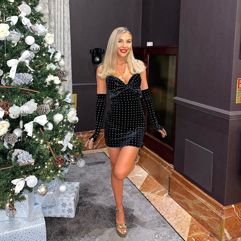shiny velvet sheath dress - MRSLM