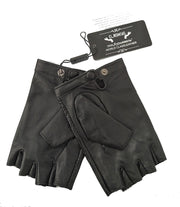 sheepskin leather half finger gloves, view 5 - MRSLM