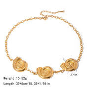 gold plated geometric spiral pendant necklace, view 2 - MRSLM