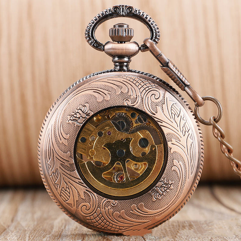 skeleton sunflower automatic pocket watch, view 7 - MRSLM