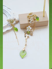green pearl tassel ear cuff, view 4 - MRSLM