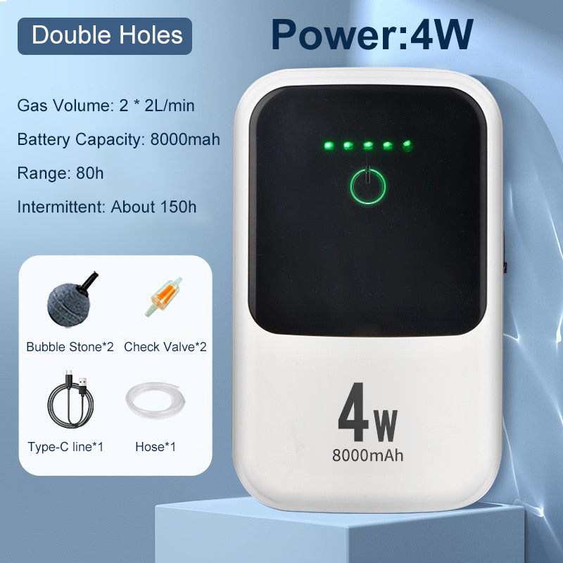 ultra-quiet usb rechargeable aquarium oxygen pump, view 4 - MRSLM