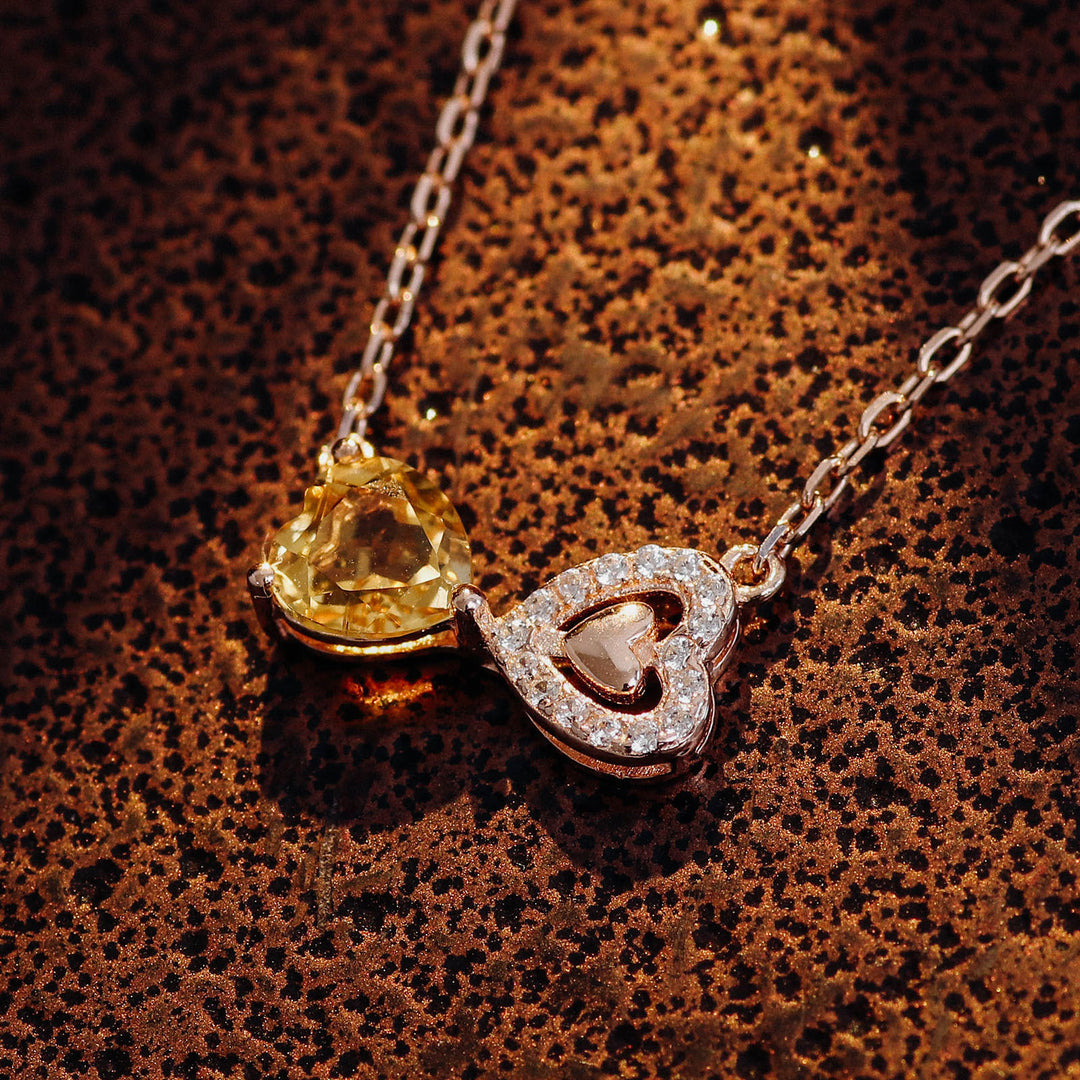 K Rose Gold Natural Citrine Necklace