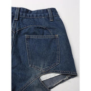 high-waist patchwork wide-leg jeans, view 7 - MRSLM