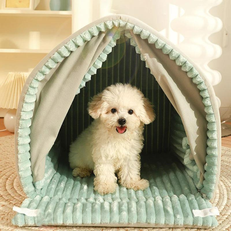 cozy enclosed pet dog bed, view 3 - MRSLM