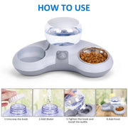 Automatic water dispenser and double cat bowl set, view 6 - MRSLM