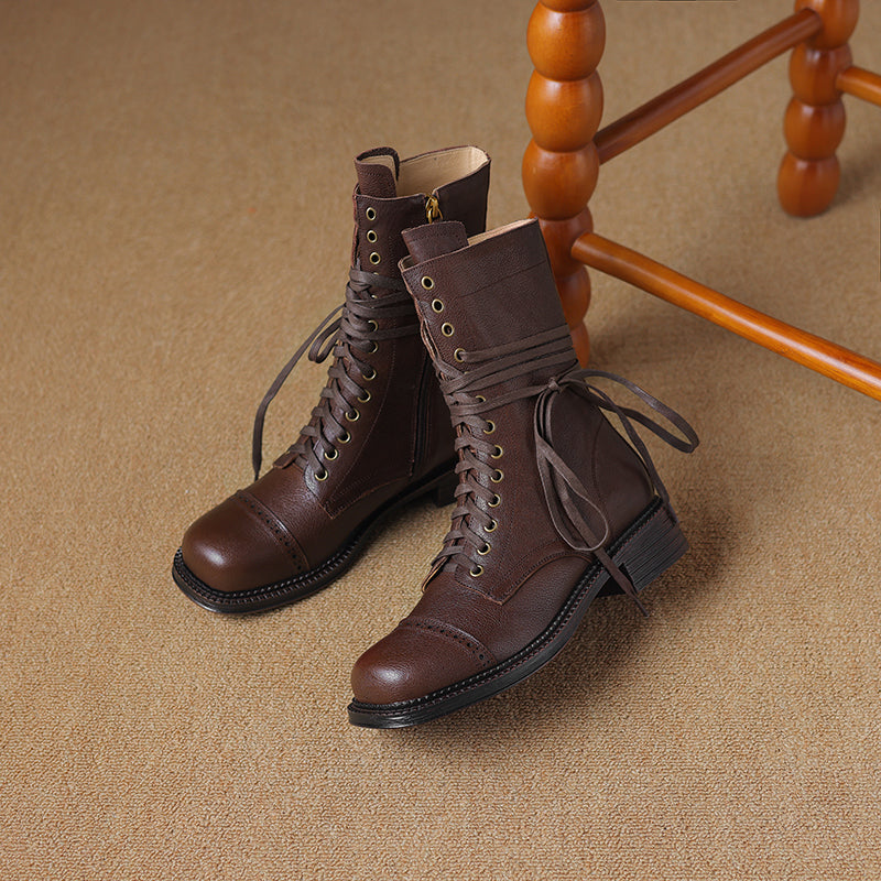 leather lace-up chelsea ankle boots, view 9 - MRSLM