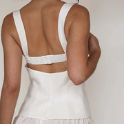 spaghetti strap tie-up crop top, view 7 - MRSLM