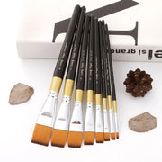 Flat nylon hair artist brush set, view 3 - MRSLM