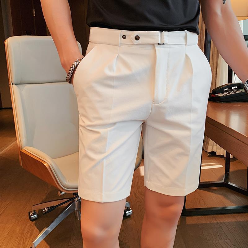 men's slim fit suit shorts, view 4 - MRSLM