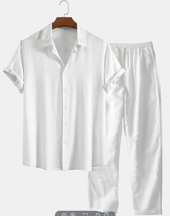 men's printed shirt and trousers set, view 9 - MRSLM