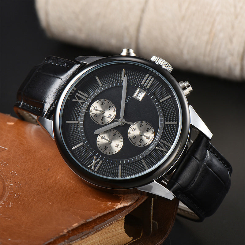 casual leather belt quartz watch, view 12 - MRSLM