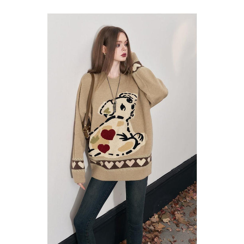 kawaii dog pullover sweater, view 7 - MRSLM