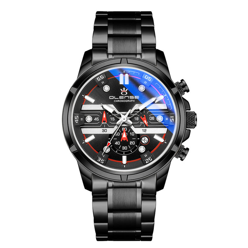 men's multifunction sports watch steel strap, view 4 - MRSLM