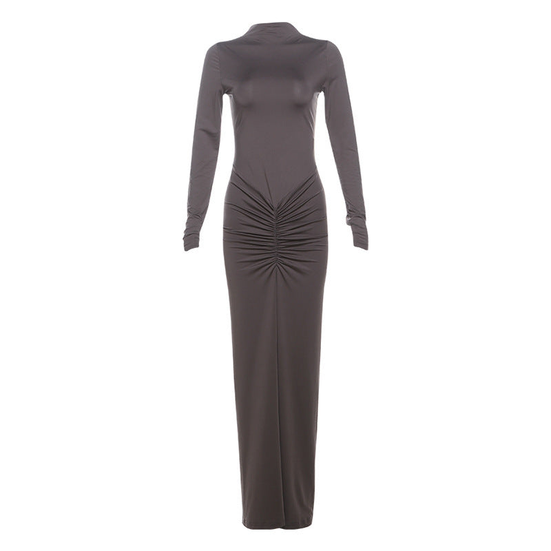women's pleated high-waist dress, view 7 - MRSLM