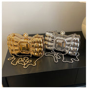 acrylic bow chain handbag, view 7 - MRSLM