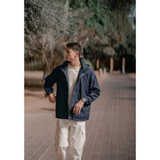 men's oversize windbreaker jacket with detachable hood, view 5 - MRSLM
