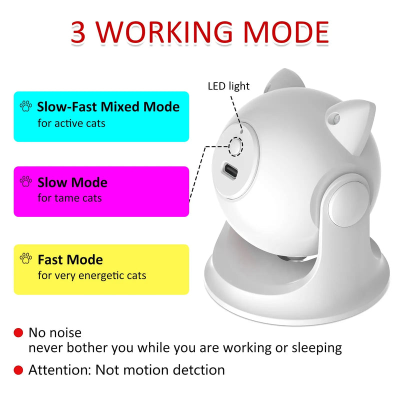 Automatic rechargeable laser cat toy, view 6 - MRSLM