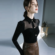 women's polka dot doll collar shirt - MRSLM