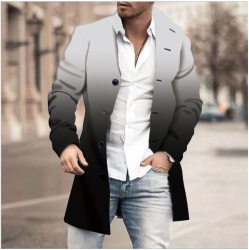Men's stand collar plaid casual coat, view 12 - MRSLM