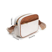 Quilted embroidered grid shoulder bag, view 10 - MRSLM
