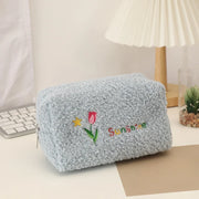 cute embroidered flowers cosmetic bag, view 7 - MRSLM