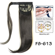 synthetic straight wraparound ponytail, view 10 - MRSLM