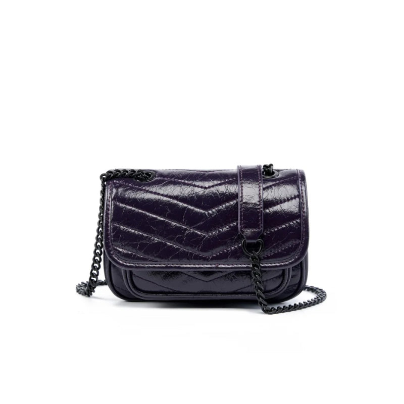 genuine leather small square shoulder bag, view 2 - MRSLM