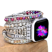 Purple emperor stone bohemian watch band, view 2 - MRSLM