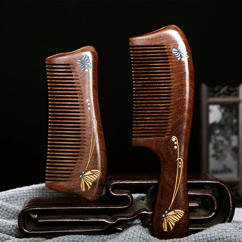 gold sandalwood dense-tooth comb, view 8 - MRSLM