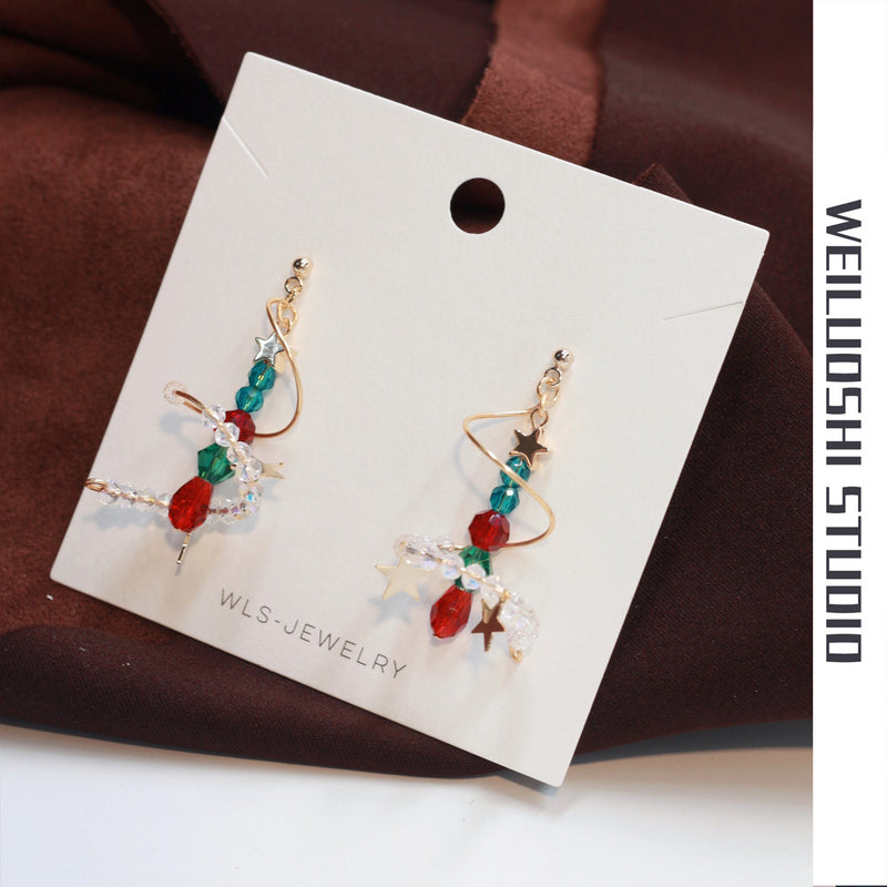 star christmas tree earrings, view 4 - MRSLM