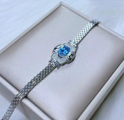 women's s925 silver topaz crystal bracelet, view 2 - MRSLM