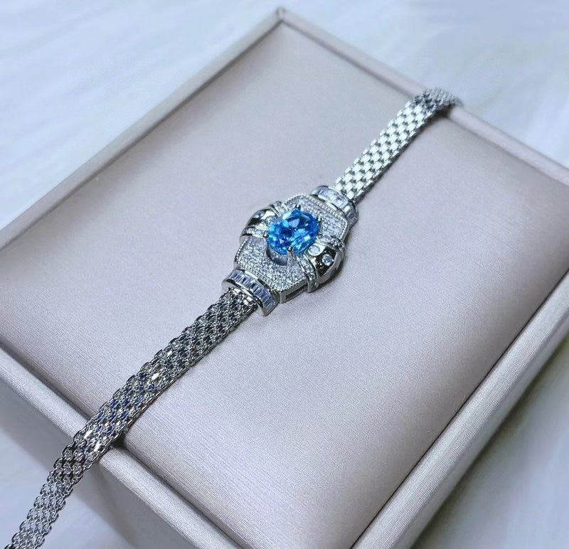 women's s925 silver topaz crystal bracelet, view 2 - MRSLM