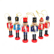 Wooden nutcracker soldier ornaments set of 6, view 5 - MRSLM