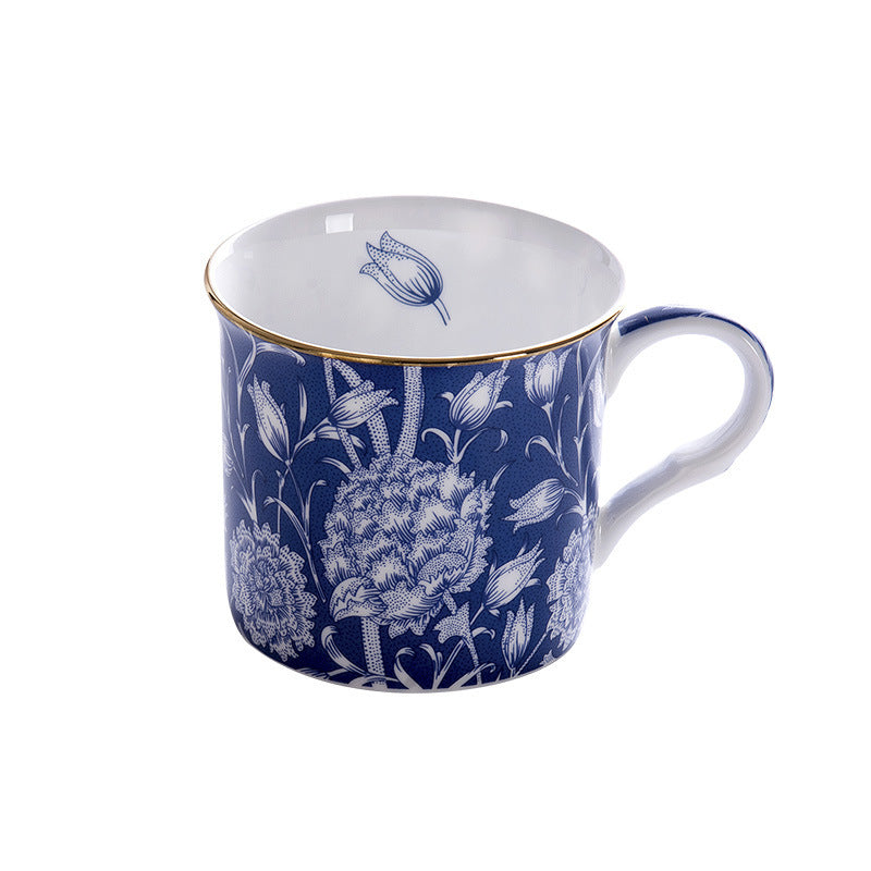 european blue and white ceramic mug, view 5 - MRSLM