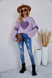 women's heart pattern pullover sweater, view 7 - MRSLM