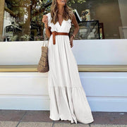 Casual lace pleated sleeveless women's dress, view 2 - MRSLM