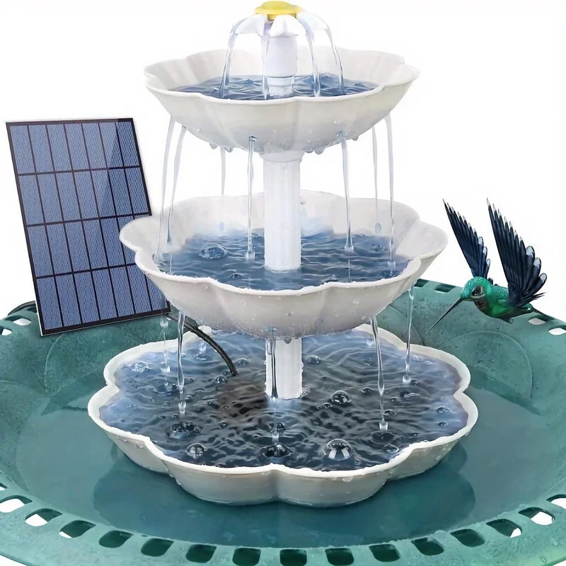 solar bird bath water fountain, view 4 - MRSLM