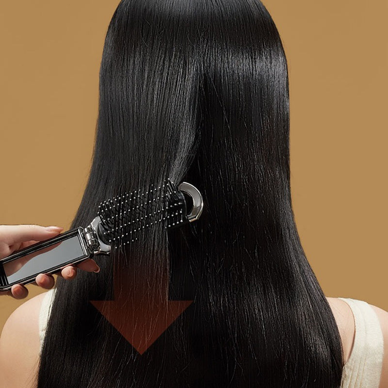 portable foldable hair brush with mirror, view 5 - MRSLM
