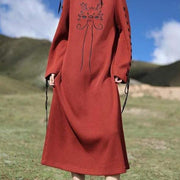 dragon embroidery knitted dress - MRSLM
