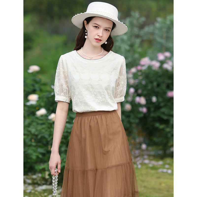 floral embroidered blouse, view 2 - MRSLM