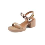 open toe leather platform sandals, view 3 - MRSLM